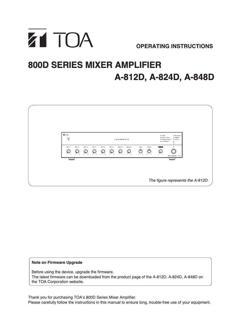 Image de la première page du manuel de l'appareil A-848D