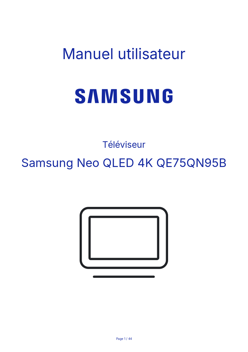Page n°1 - Manuel utilisateur Samsung Neo QLED 4K QE75QN95B