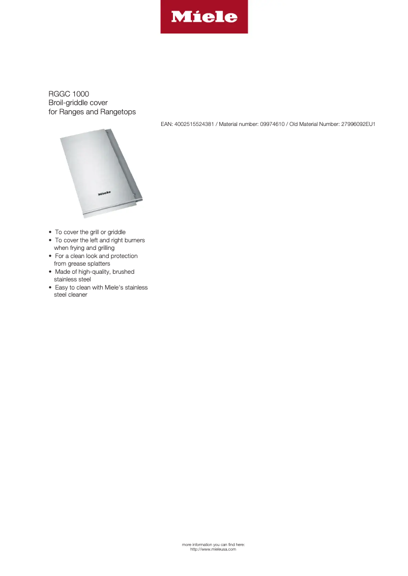 Image de la première page du manuel de l'appareil RGGC 1000