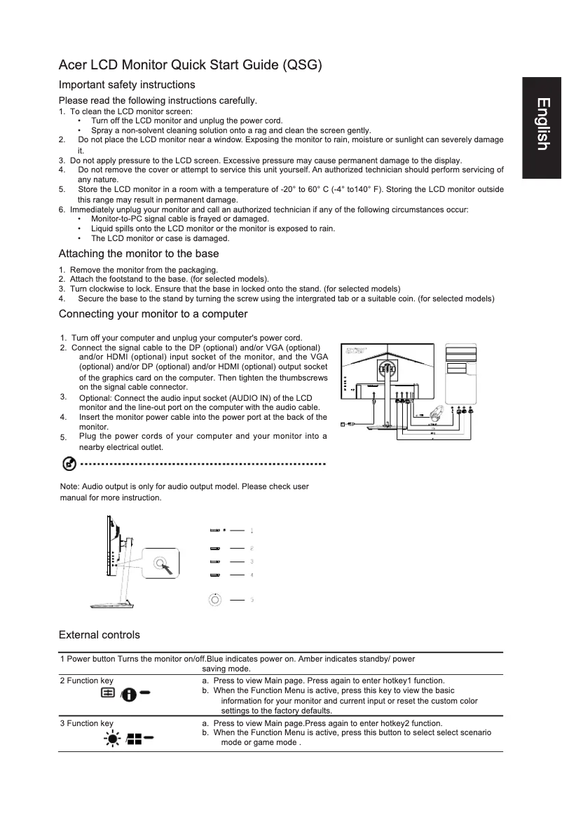 Page 1 de la notice Guide de démarrage rapide Acer CB272