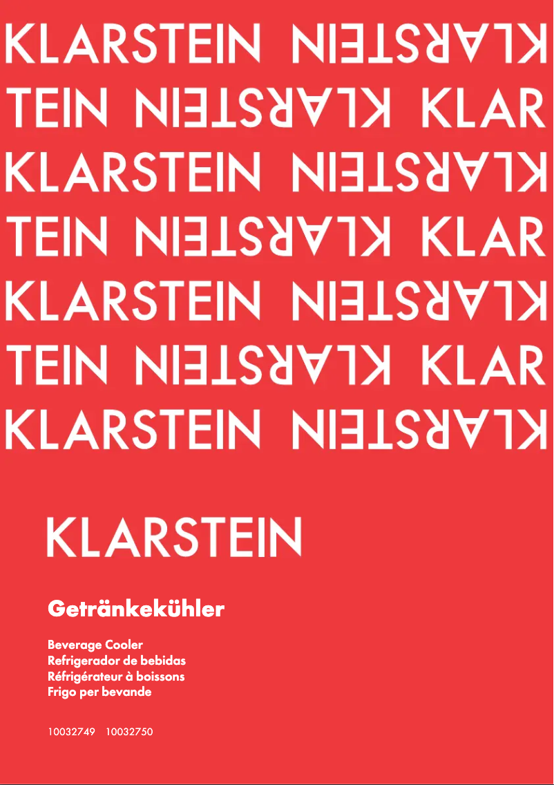 Page n°1 - Manuel utilisateur Klarstein 10032749