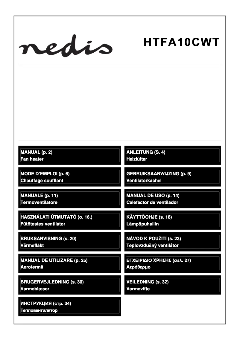 Page 1 de la notice Manuel utilisateur Nedis HTFA10CWT