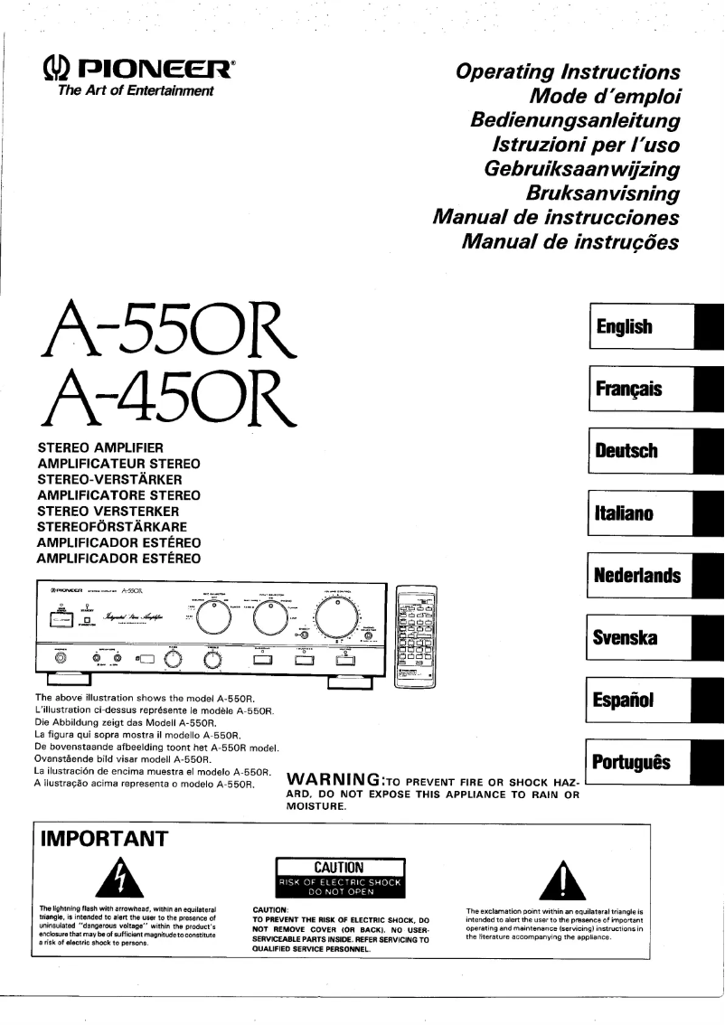 Image de la première page du manuel de l'appareil A-450R