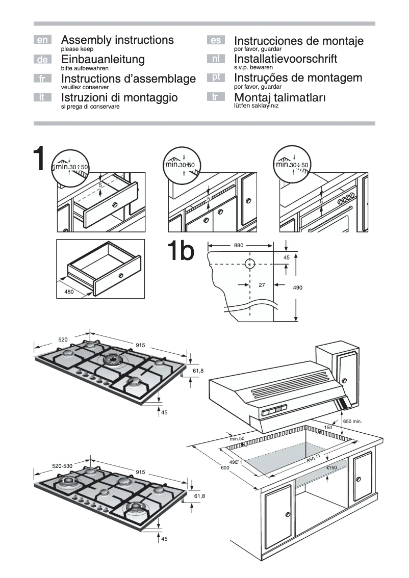 Page 1 de la notice Guide d'installation Siemens EC945TB90N