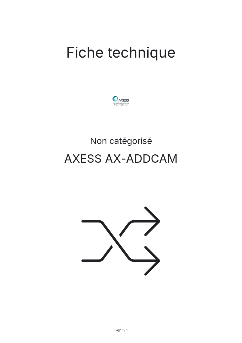 Image de la première page du manuel de l'appareil AX-ADDCAM