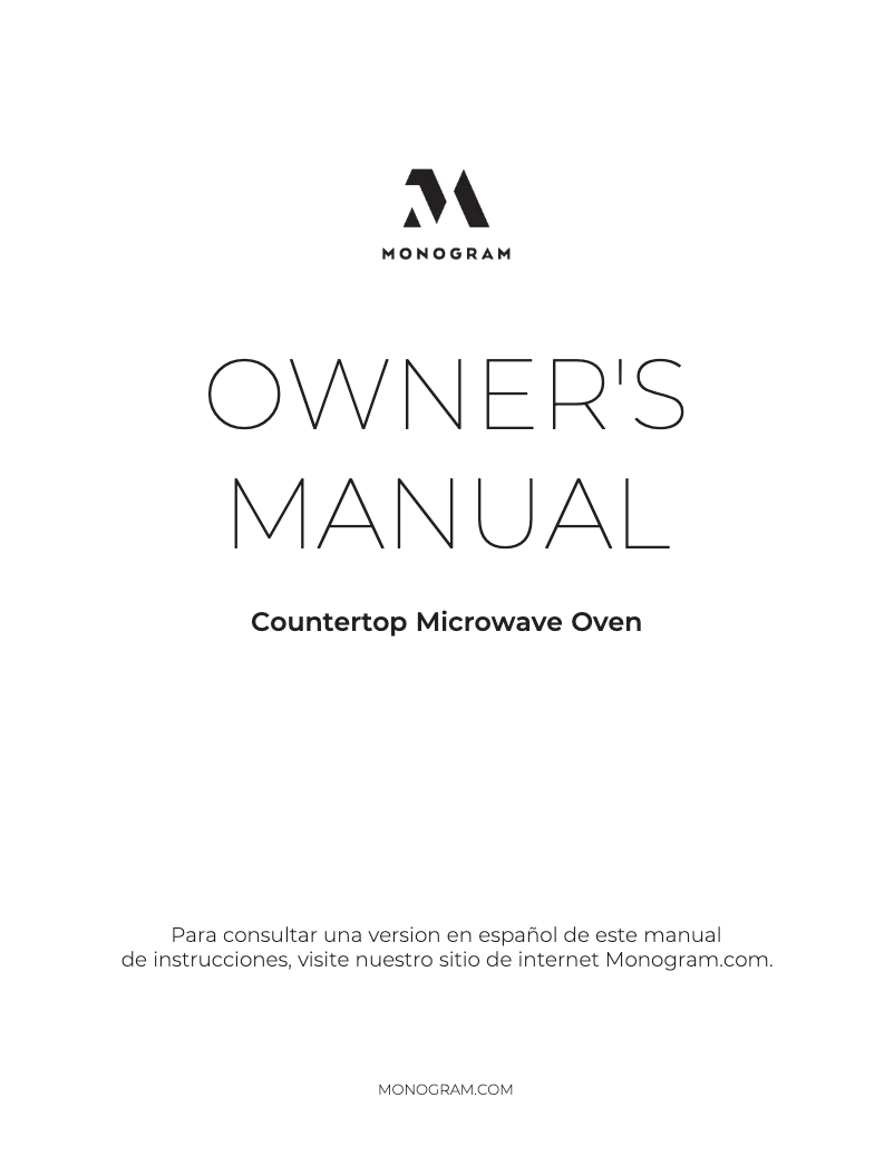 Page 1 de la notice Manuel d'utilisation et d'entretien Monogram ZEB1227SLSS