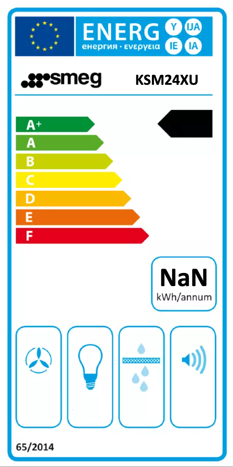Page 1 de la notice Label énergétique Smeg KSM24XU