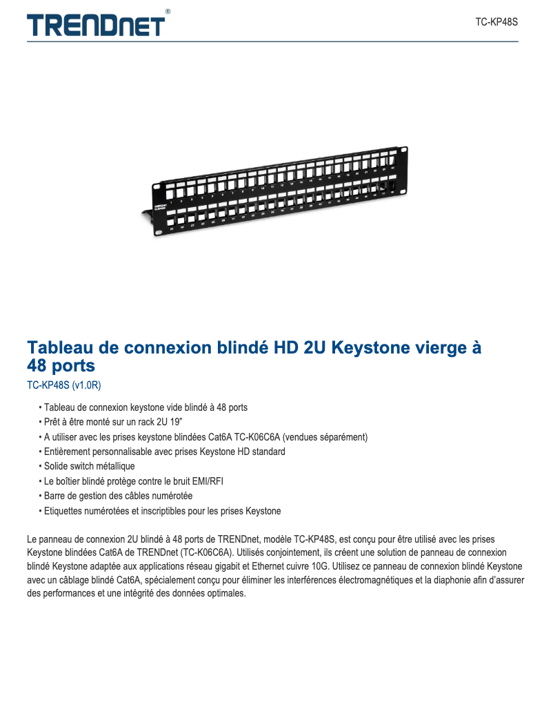 Page n°1 - Fiche technique TRENDnet TC-KP48S
