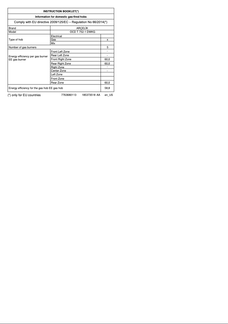 Image de la première page du manuel de l'appareil OCD T 752-1 DWKG