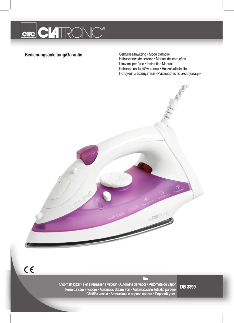 Page 1 de la notice Manuel utilisateur Clatronic DB 3399