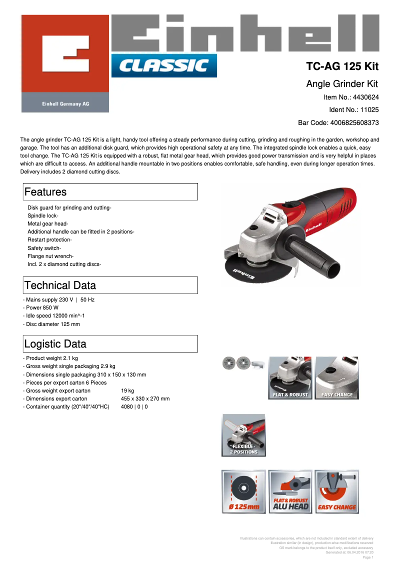 Image de la première page du manuel de l'appareil TC-AG 125 Kit