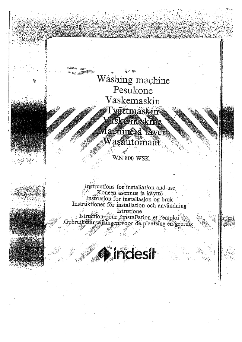 Page 1 de la notice Manuel utilisateur Indesit WN 800 WSK