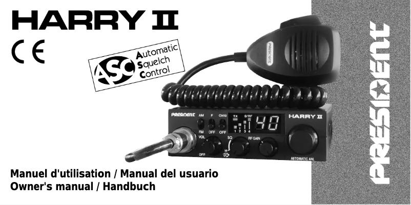 Page 1 de la notice Manuel utilisateur President Harry II