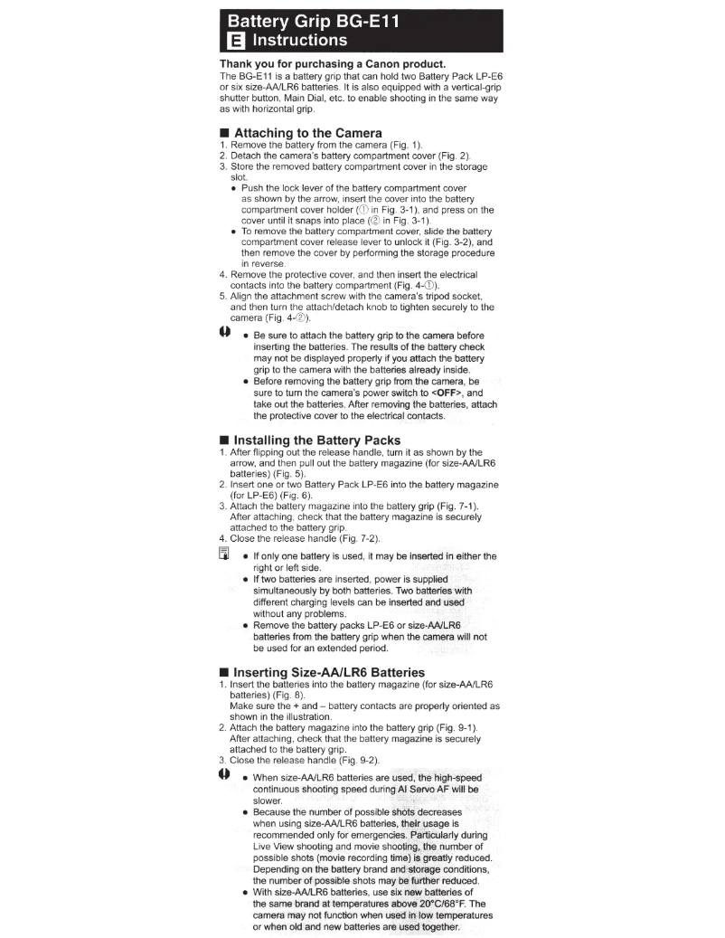 Page 1 de la notice Manuel utilisateur Canon BG-E13