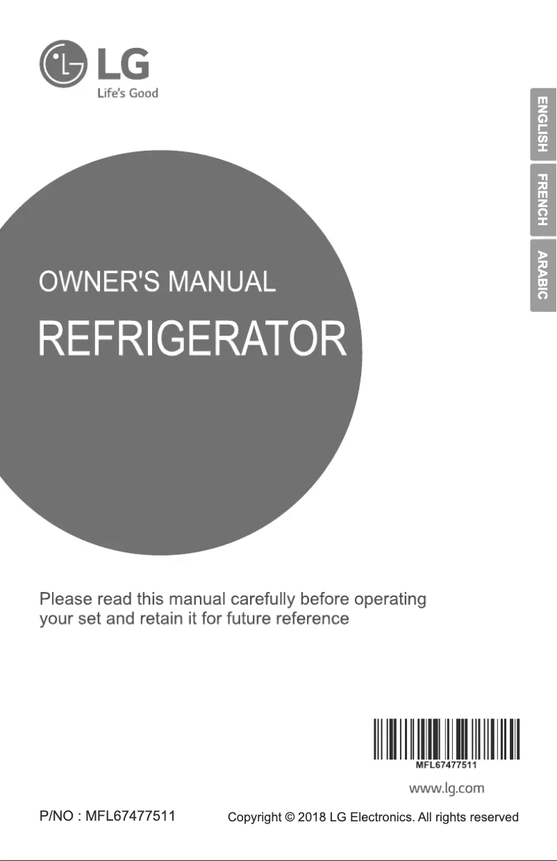 Image de la première page du manuel de l'appareil GR-K629HXHC