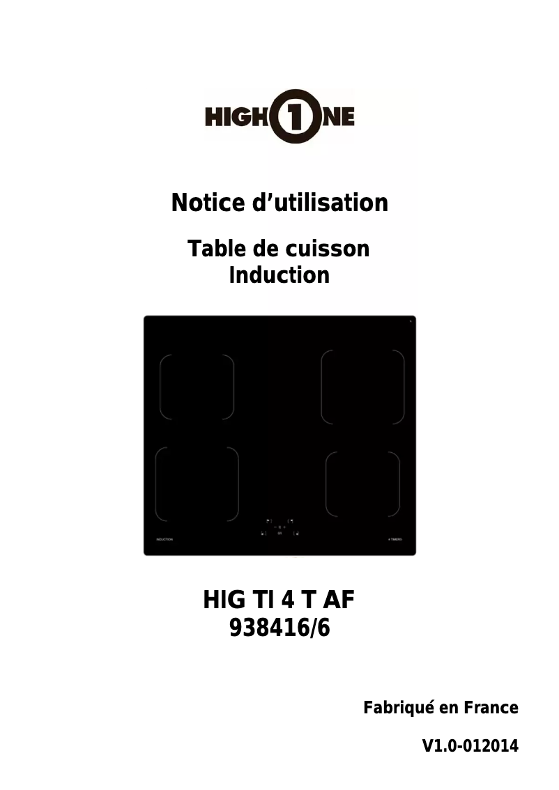Image de la première page du manuel de l'appareil HIG TI4T AF