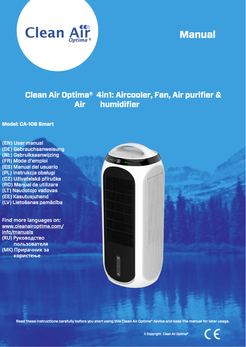 Page n°1 - Manuel utilisateur Clean Air Optima CA-106 Smart