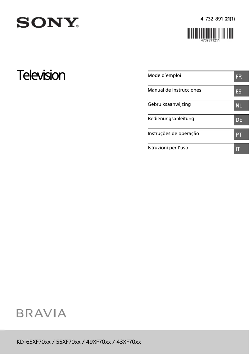 Page 1 de la notice Manuel utilisateur Sony Bravia KD-43XF7004