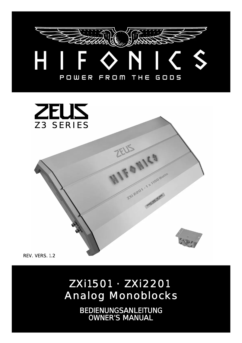 Page 1 de la notice Manuel utilisateur Hifonics ZXi2201