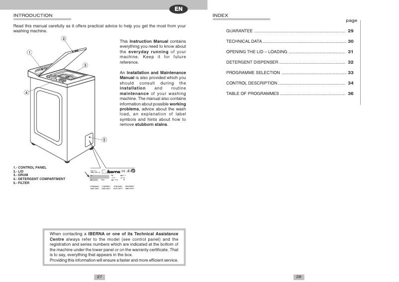 Page n°1 - Manuel utilisateur Iberna LB ITL 413 ES