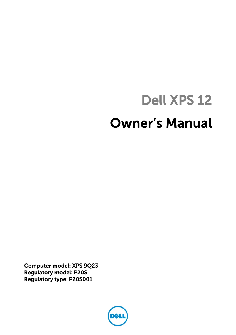 Page 1 de la notice Manuel utilisateur Dell XPS 12-9Q23