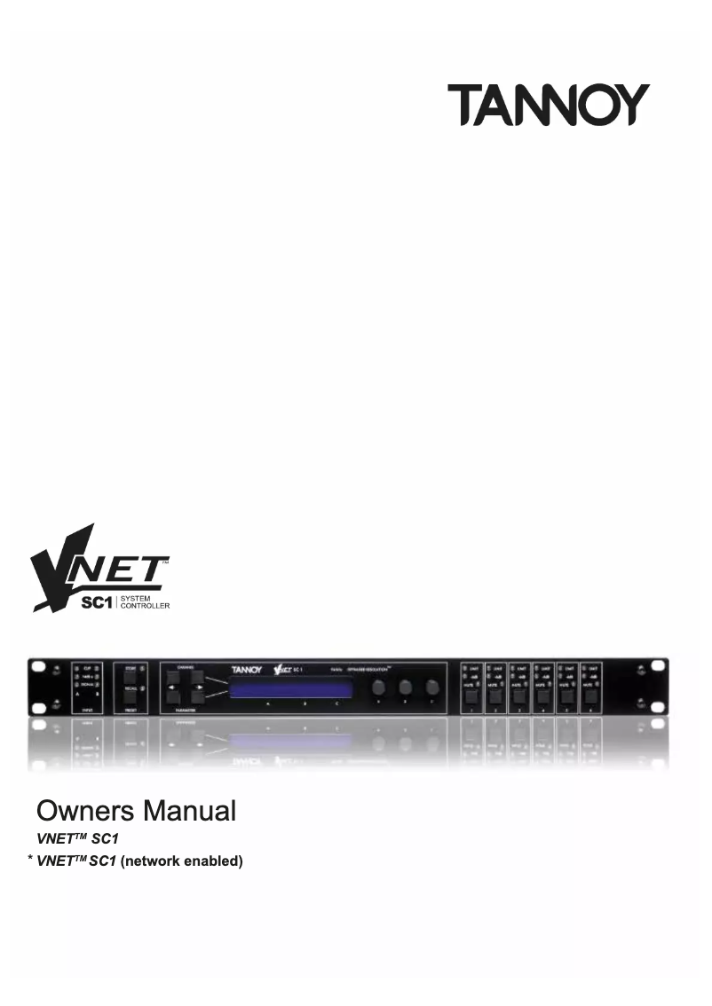 Page n°1 - Manuel utilisateur Tannoy VNET SC1