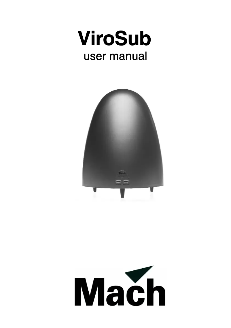Image de la première page du manuel de l'appareil ViroSub