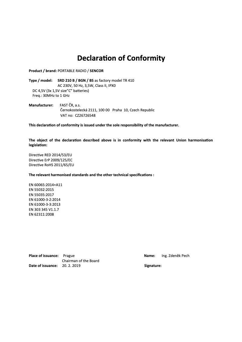 Image de la première page du manuel de l'appareil SRD 210 BGN