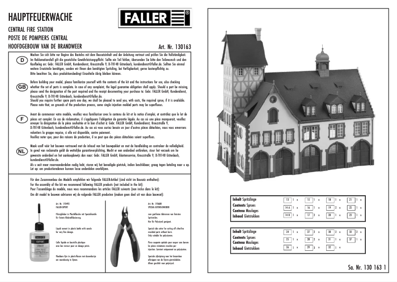 Page n°1 - Manuel utilisateur Faller 130163