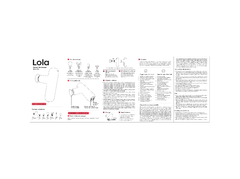 Page n°1 - Manuel utilisateur Lola Massage Gun