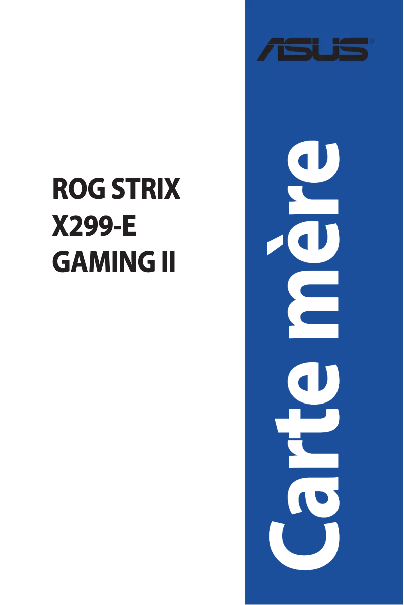 Image de la première page du manuel de l'appareil ROG Strix X299-E Gaming II