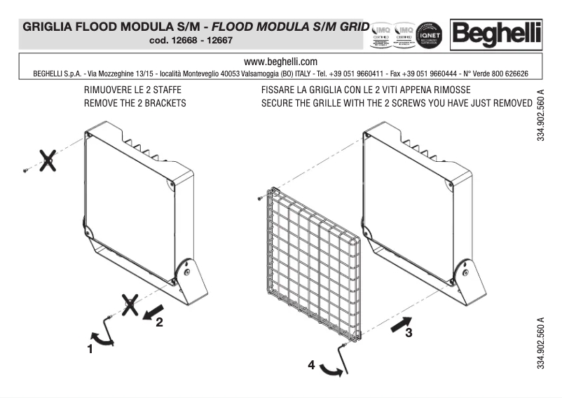 Page 1 de la notice Manuel utilisateur Beghelli 12668