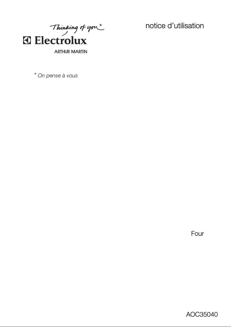 Página 1 del manual Manual de usuario Arthur Martin-Electrolux AOC 35040 X