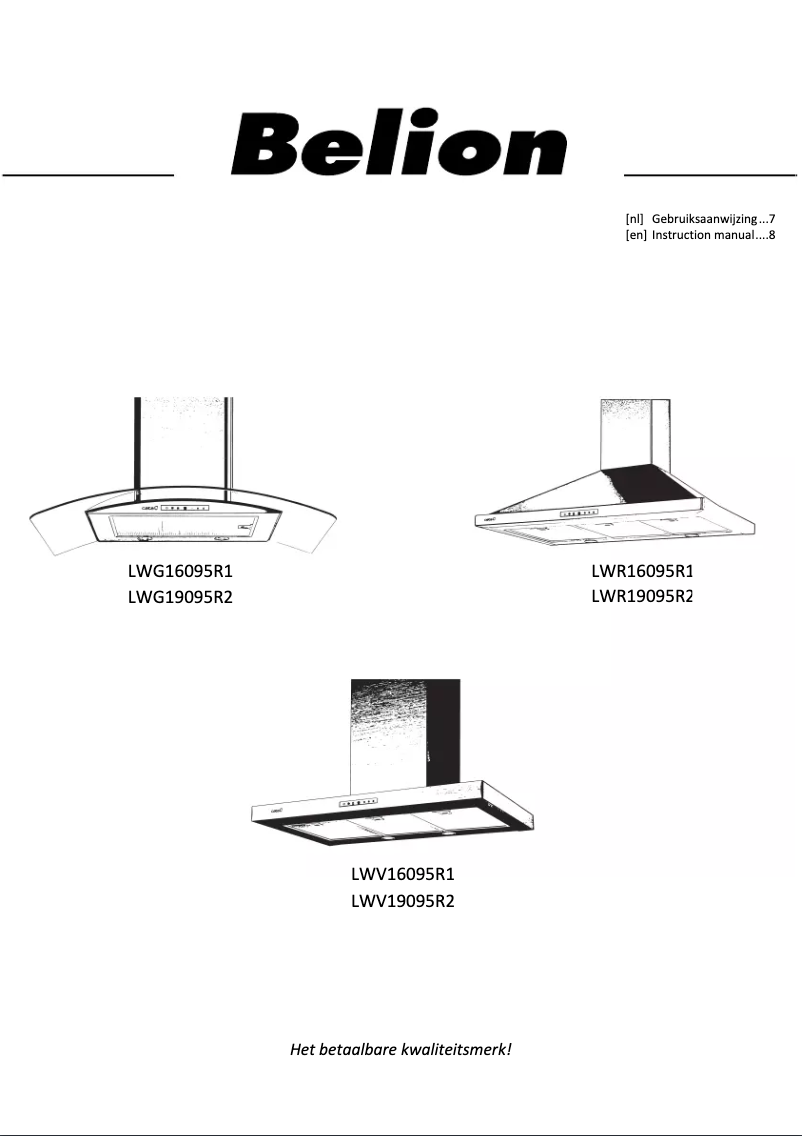Page 1 de la notice Manuel utilisateur Belion LWV16095R1