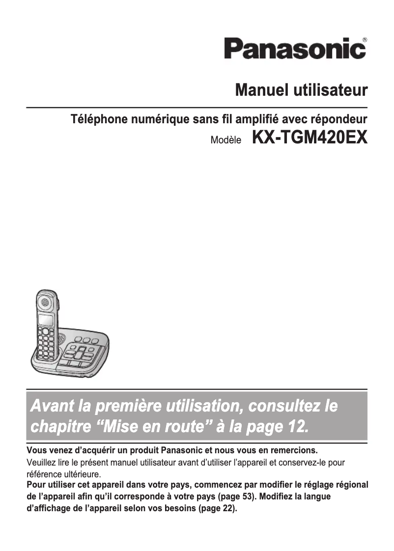 Página 1 del manual Manual de usuario Panasonic KX-TGM420