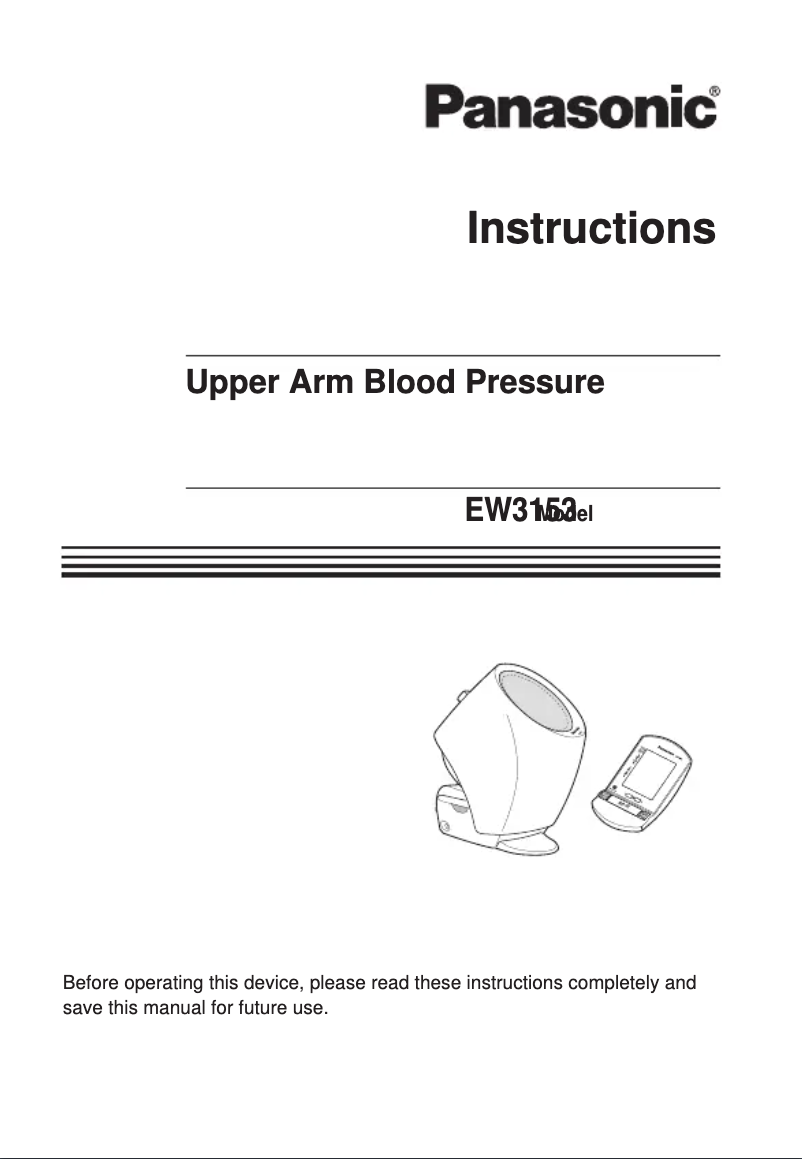 Página 1 del manual Manual de usuario Panasonic EW3153W