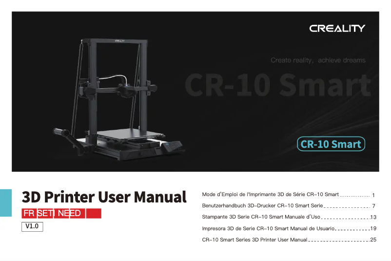 Page n°1 - Manuel utilisateur Creality CR-10 Smart