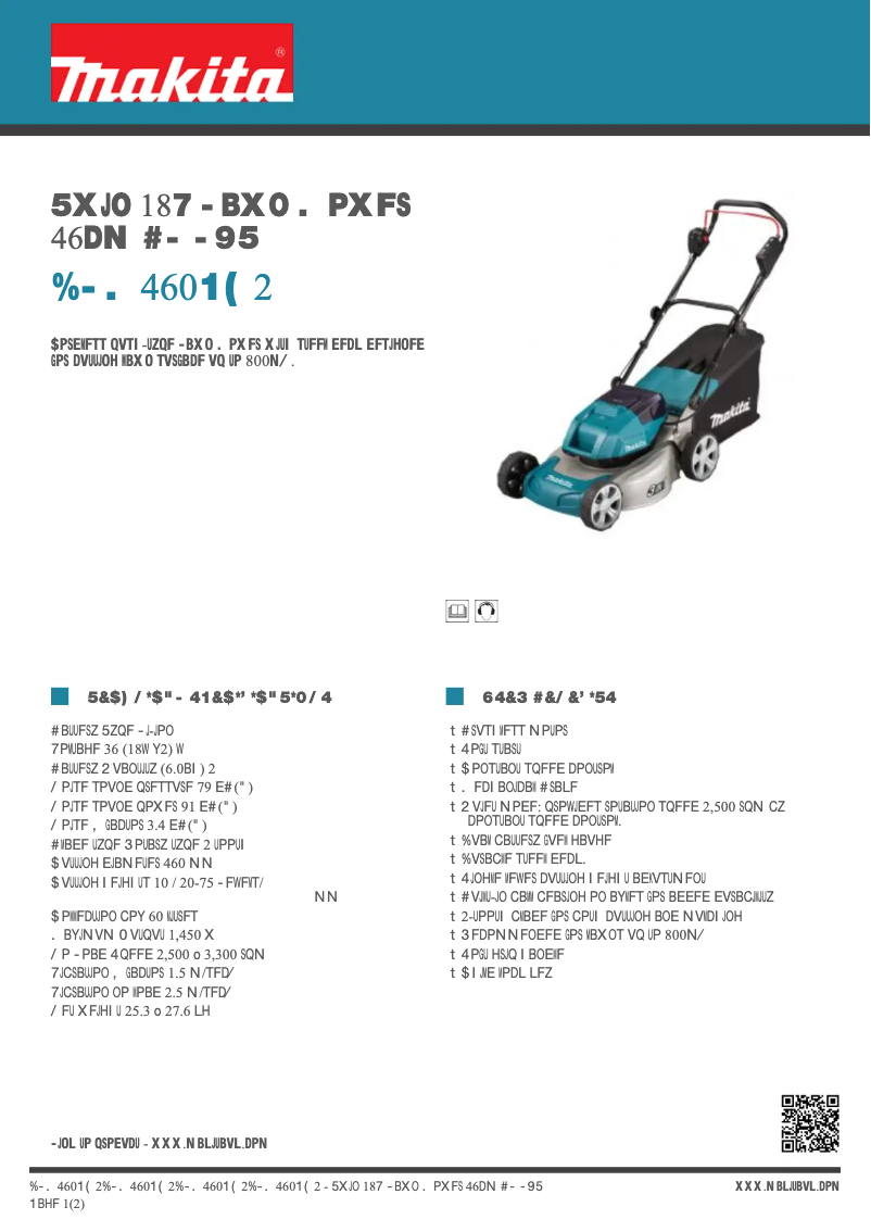 Page n°1 - Fiche technique Makita DLM460PG2