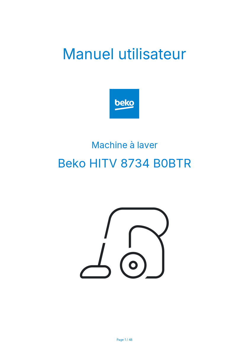 Image de la première page du manuel de l'appareil HITV 8734 B0BTR