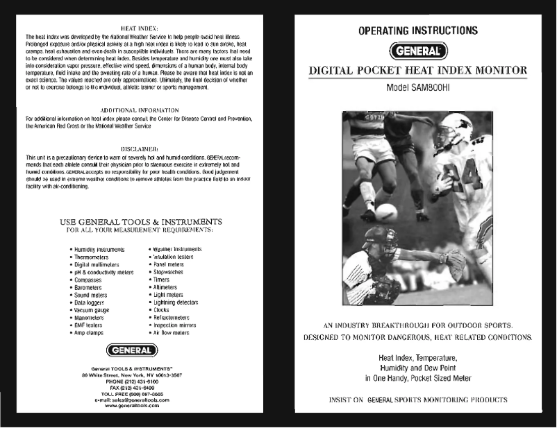 Page n°1 - Manuel utilisateur General SAM800HI