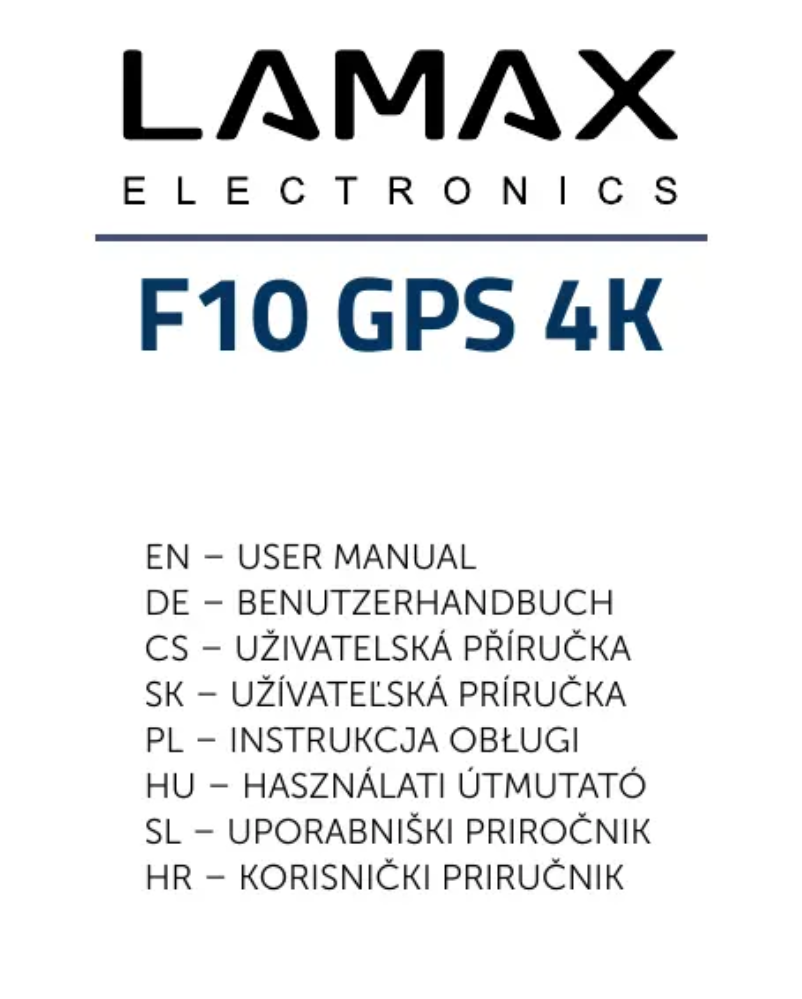 Image de la première page du manuel de l'appareil F10 GPS 4K
