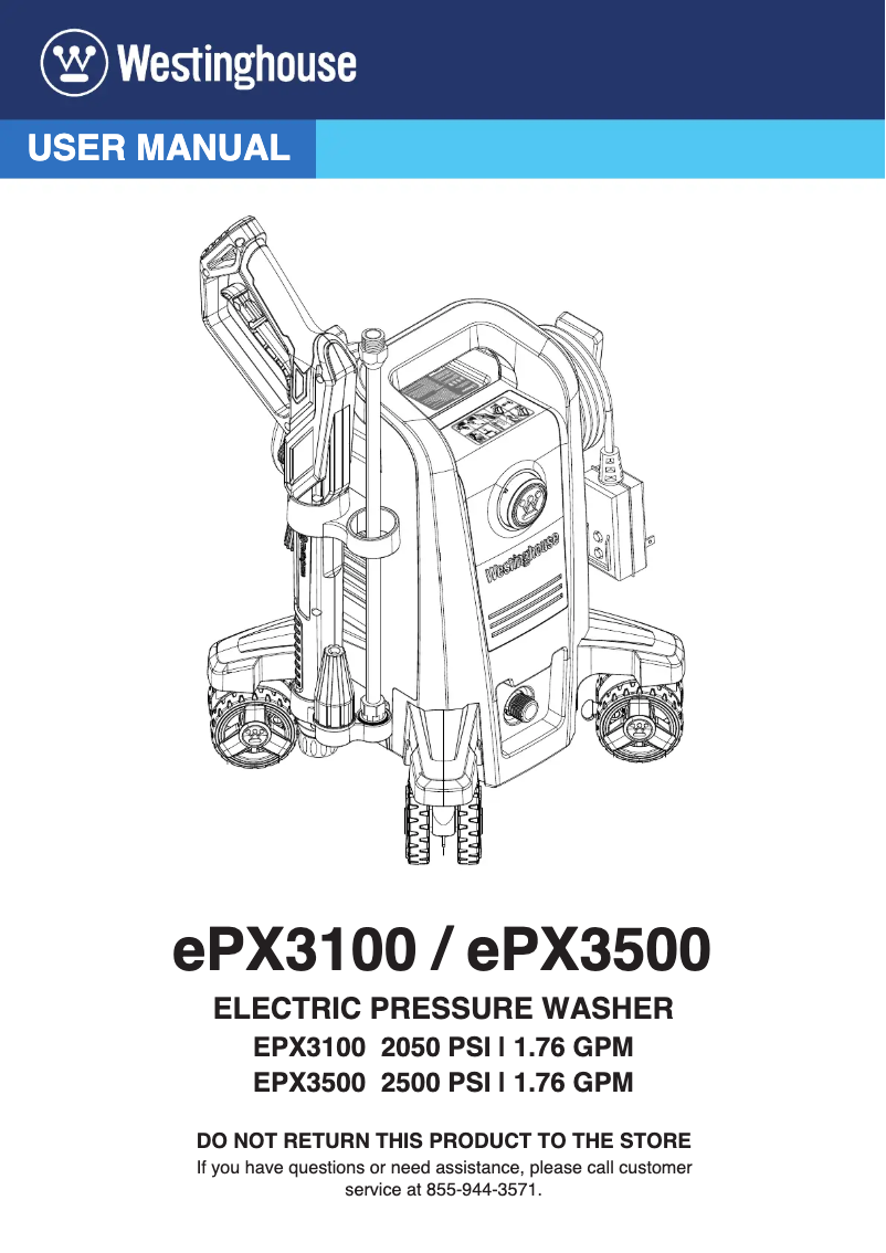 Page n°1 - Manuel utilisateur Westinghouse ePX3500