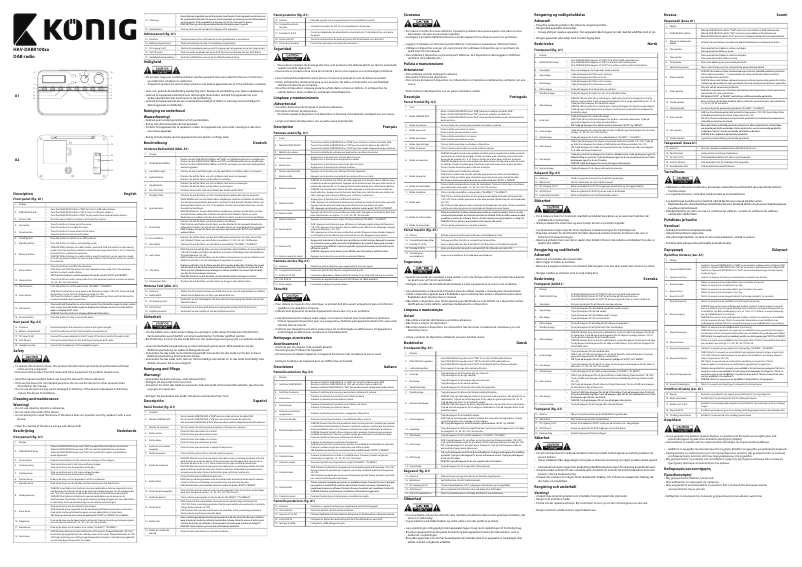 Page 1 de la notice Manuel utilisateur Konig HAV-DABR100WH