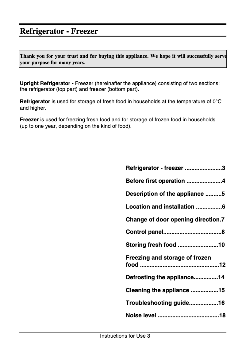 Page n°1 - Manuel utilisateur Gorenje K 357 2 MELA