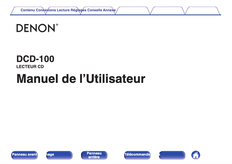Image de la première page du manuel de l'appareil DCD-100