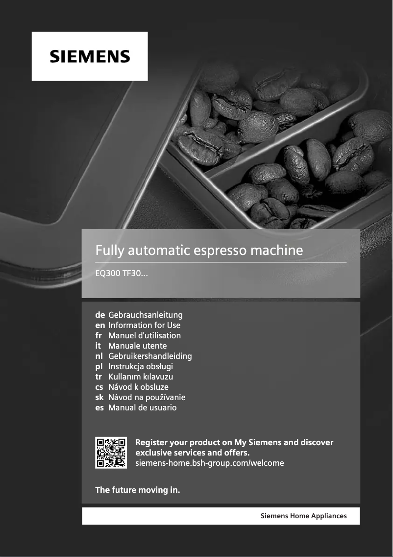 Page 1 de la notice Manuel utilisateur Siemens EQ.300 TF305E04