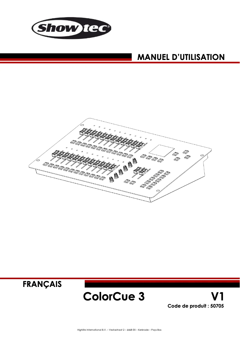 Page 1 de la notice Manuel utilisateur Showtec ColorCue 3