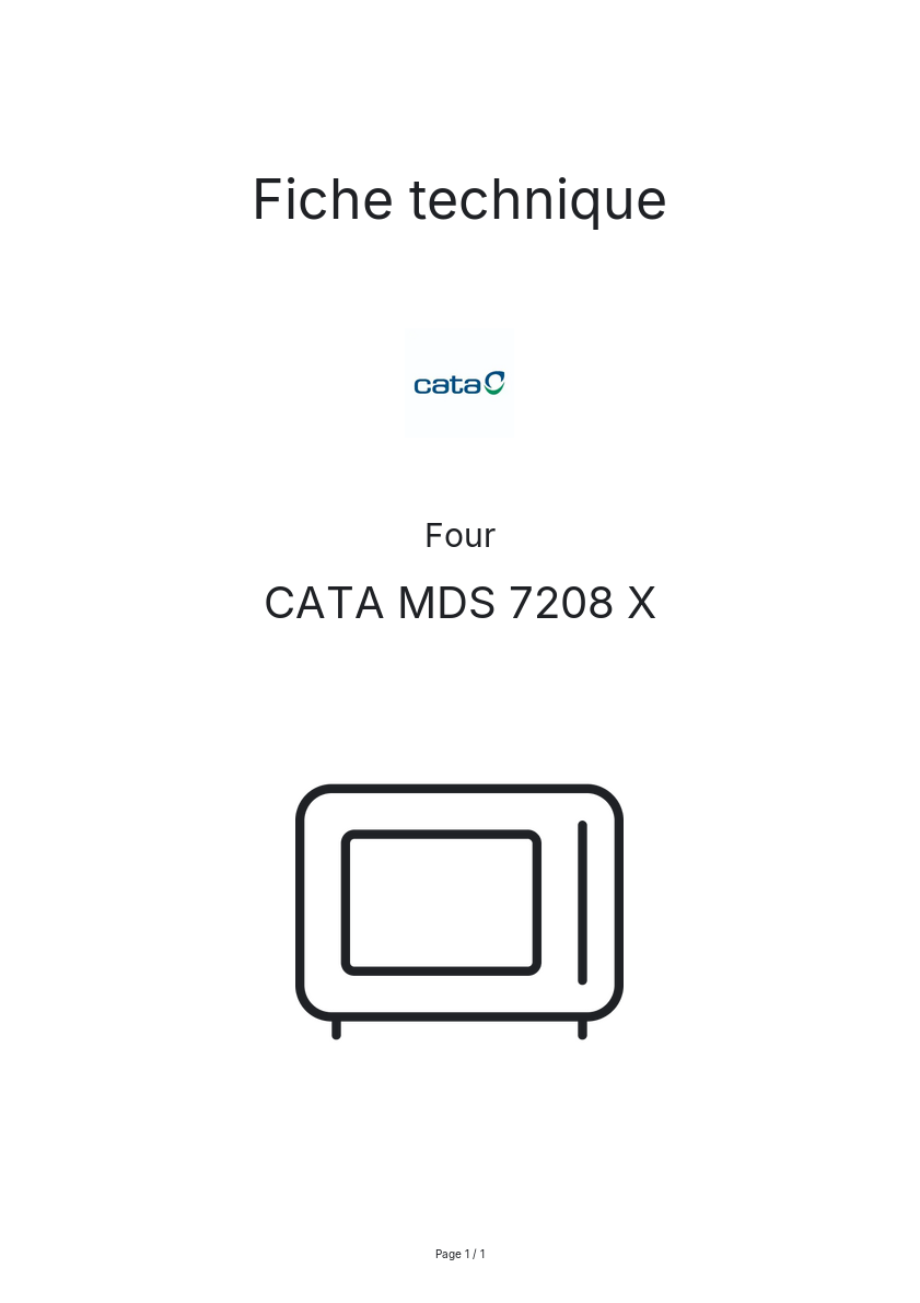 Image de la première page du manuel de l'appareil MDS 7208 X
