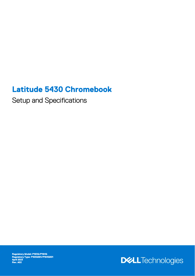 Page 1 de la notice Guide d'installation Dell Latitude 5430 Chromebook