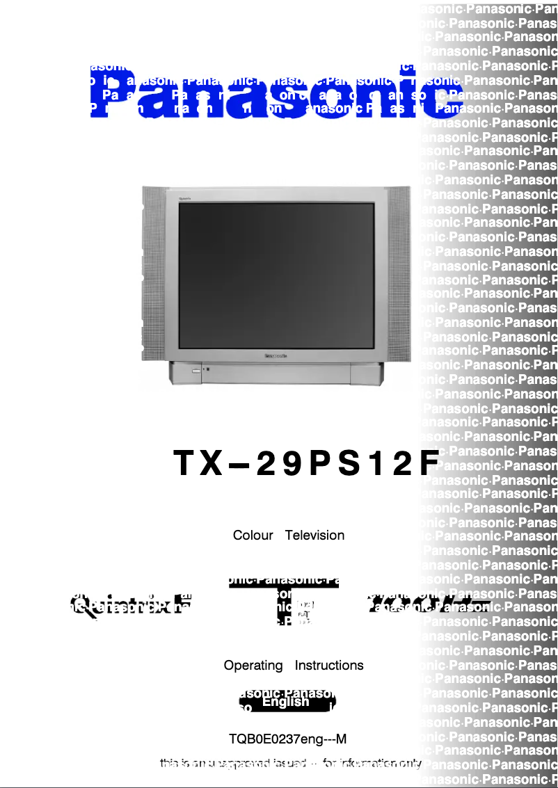 Image de la première page du manuel de l'appareil TX-29PS12F